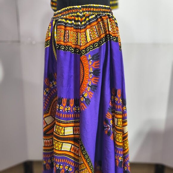 Lapogee Dashiki Print Purple Long Maxi Skirt and Small Scarf Women's Large - Picture 8 of 12